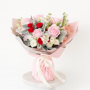 Sweet Pink with red roses - Antares