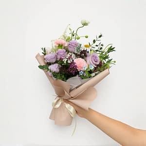 Purple Roses, Lilac Eustoma and Daisy - Enchanted